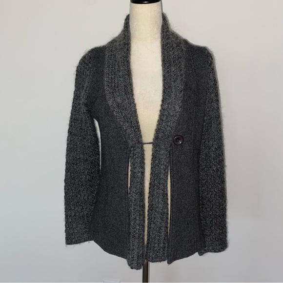 stambecco Sweaters - Stambecco Wool Mohair Cardigan Jacket Built-In Scarf Alpine European Style S